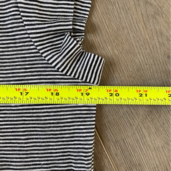 NWT LOFT XS Linen Stripe Short Sleeve Tee Short Top with Pocket - Picture 5 of 13